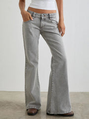 Low Rise Flare Leg Jeans