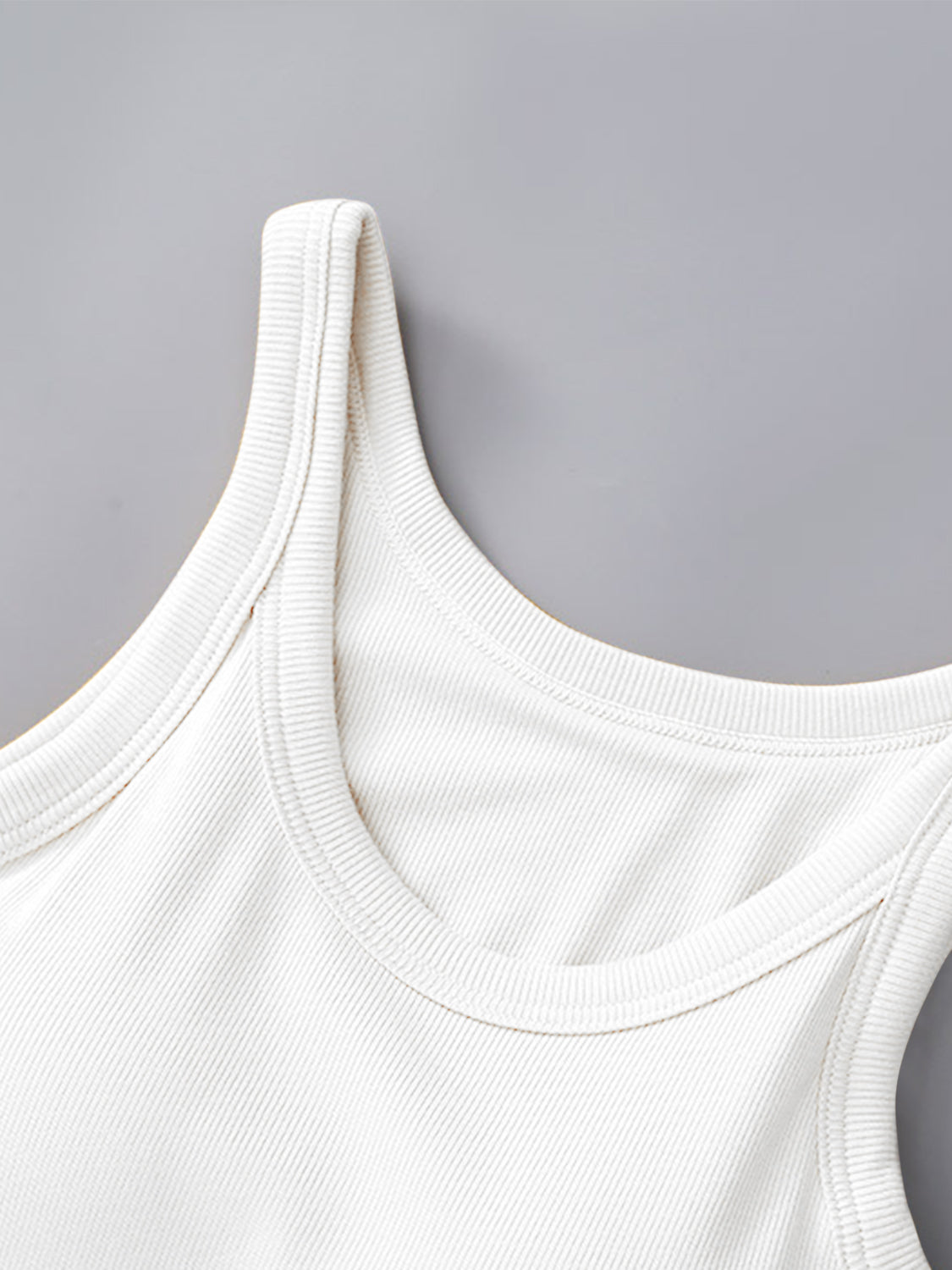 Round Neck Tank Top with Built-In Bra