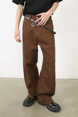 Men's Coffee Brown Relaxed Fit Jeans