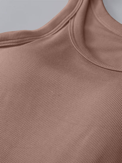 Round Neck Tank Top with Built-In Bra