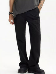 Men's Relaxed Fit Cotton Blend Pants with Functional Pockets