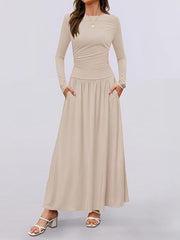 Long Sleeve Maxi Dress with Pockets
