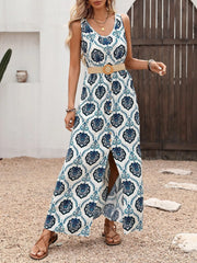 Printed Sleeveless Maxi Dress