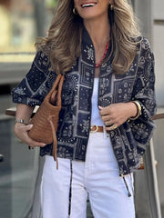 Printed Zip Up Jacket