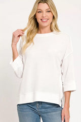 Zenana Double Knit 3/4 Sleeve Top