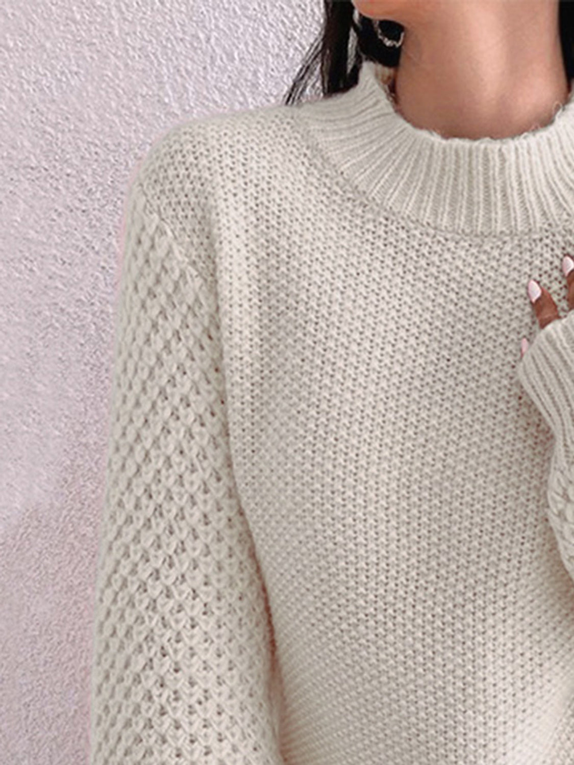 Mock Neck Long Sleeve Sweater